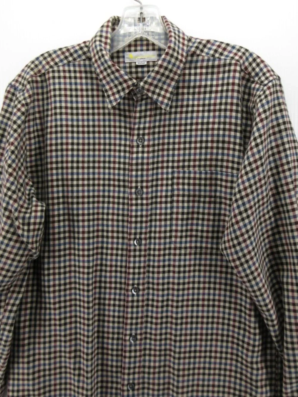 Aquas cutum Of London Shirt Medium Wool Plaid Button Down Heritage